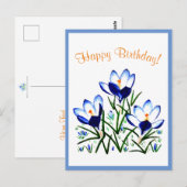 Blauwe krokussen in lente ansichtkaart briefkaart (Voorkant / Achterkant)