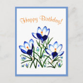 Blauwe krokussen in lente ansichtkaart briefkaart (Voorkant)