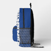 Blauwe kronkelharten, pom Poms, Megafone Pattern Bedrukte Rugzak (Rechts)