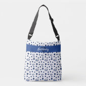 Blauwe kronkelharten, pom Poms, Megafone Pattern Crossbody Tas (Voorkant)
