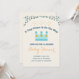 Blauwe kroongele juwelen Kleine prins Uitnodiging