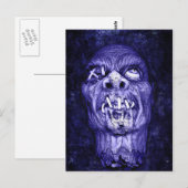 Blauwe kroonkop Zombie Briefkaart (Voorkant / Achterkant)
