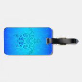 Blauwe kruidenschildpad bagagelabel (Achterkant horizontaal)