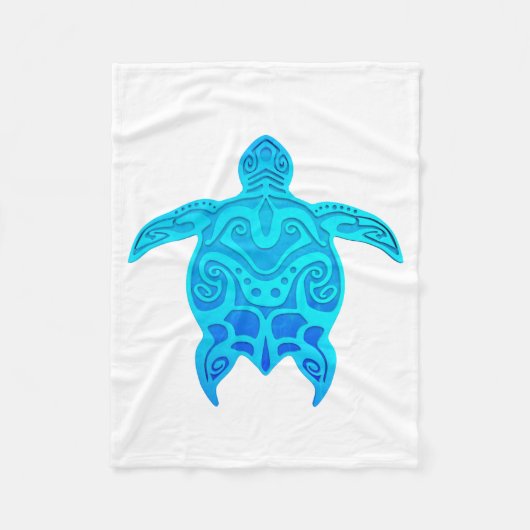 Blauwe kruidenschildpad fleece deken (Voorkant)