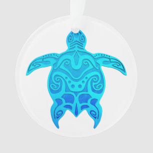 Blauwe kruidenschildpad ornament