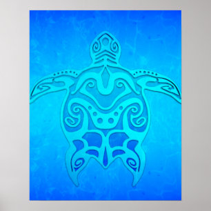 Blauwe kruidenschildpad poster