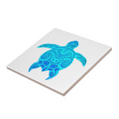 Blauwe kruidenschildpad tegeltje (Zijkant)