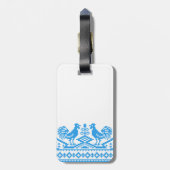 Blauwe kruissteek bagagelabel (Achterkant verticaal)