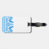 Blauwe kruissteek bagagelabel (Achterkant horizontaal)