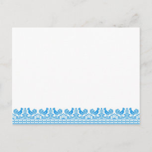 Blauwe kruissteek briefkaart