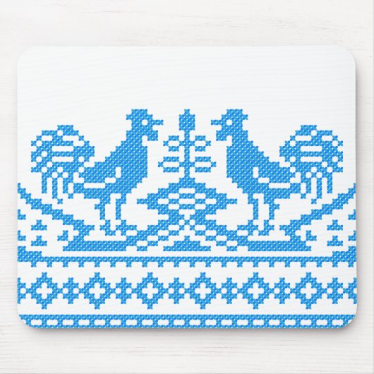 Blauwe kruissteek muismat (Voorkant)
