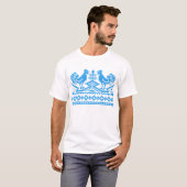 Blauwe kruissteek t-shirt (Voorkant volledig)