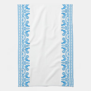 Blauwe kruissteek theedoek