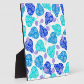 Blauwe kubus' pears pattern fotoplaat (Zijkant)