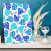 Blauwe kubus' pears pattern fotoplaat (Zijkant)
