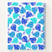 Blauwe kubus' pears pattern notitieboek (Achterkant)