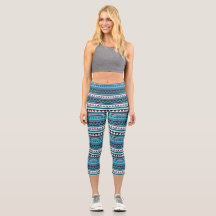 Blauwe kunst leggings