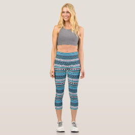 Blauwe kunst leggings