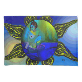 Blauwe kunstkussens kussensloop