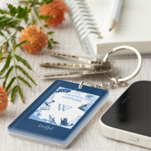 Blauwe kustcowgirl sleutelhanger
