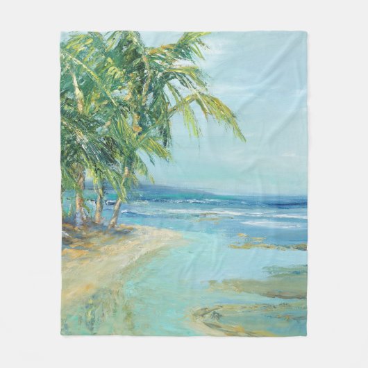 Blauwe kuststrook fleece deken (Voorkant)