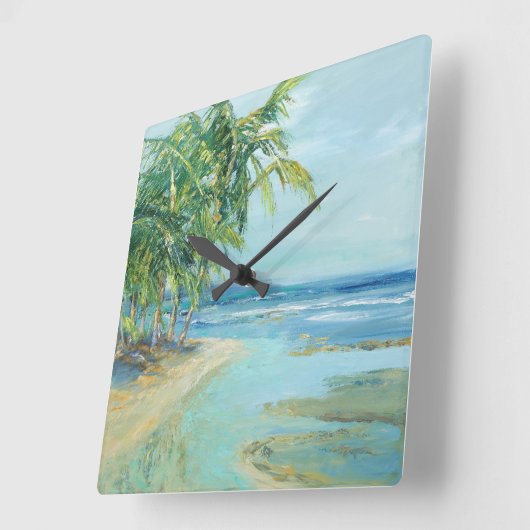 Blauwe kuststrook vierkante klok (Hoek)