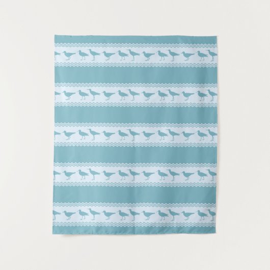 Blauwe kuststroop wandkleed (Voorkant)