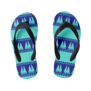 Blauwe kuststropen kinder teenslippers