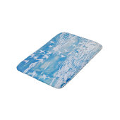 Blauwe kustvogels Moderne Waterverf Art Badmat (Gekanteld)