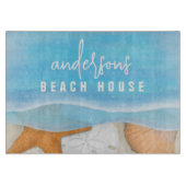 Blauwe kustzeekust Whimsical Ocean Seashells Snijplank (Voorkant)