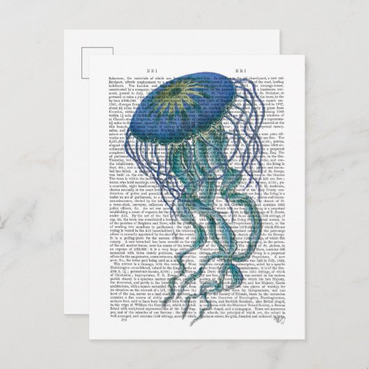 Blauwe kwal briefkaart (Voorkant / Achterkant)