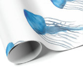 Blauwe kwal cadeaupapier (Rol Hoek)