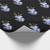 Blauwe kwal cadeaupapier (Hoek)