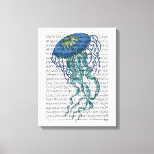 Blauwe kwal canvas afdruk (Voorkant)