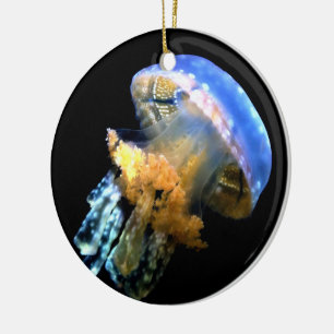 Blauwe kwal keramisch ornament