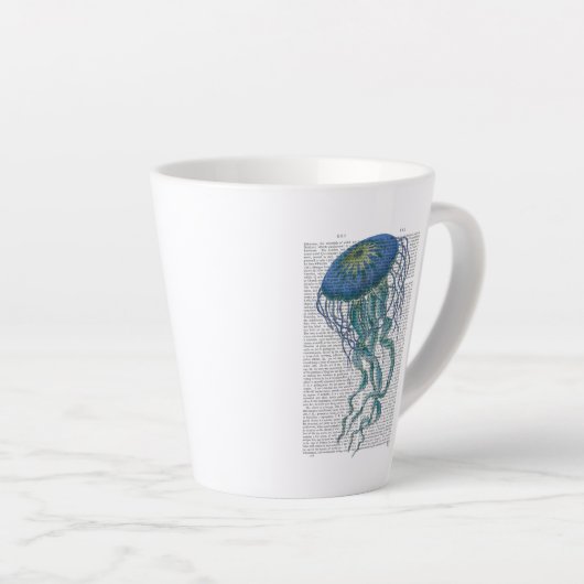 Blauwe kwal latte mok (Rechterhoek)