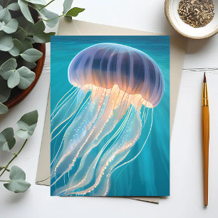 Blauwe kwal   Schilderij van oceandier Briefkaart
