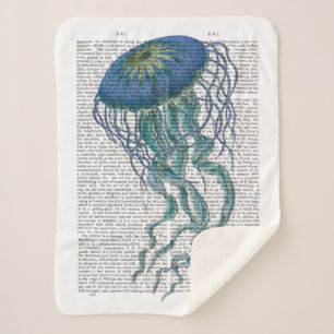 Blauwe kwal sherpa deken