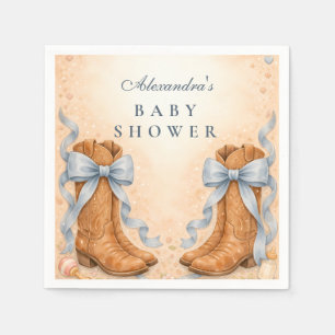 Blauwe Laarzen En Strikken Jongens Baby Shower Servet