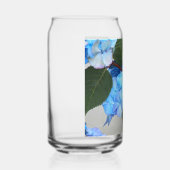Blauwe Lacecap Hydrangea Bloom Floral Blikvorm Glas (Rechts)