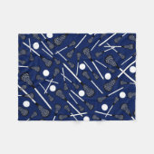 Blauwe lacrosse marineslijm fleece deken (Voorkant (Horizontaal))