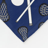 Blauwe lacrosse marineslijm fleece deken (Hoek)