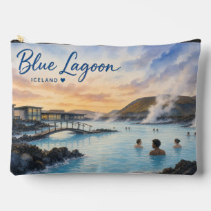 Blauwe Lagune IJsland thermisch bad aquarel Etui