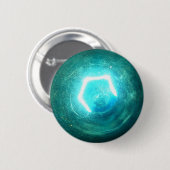 Blauwe lamp ronde button 5,7 cm (Voorkant /achterkant)