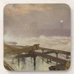 Blauwe lampjes, Teignemouth Pier - Licht de lampen Onderzetter