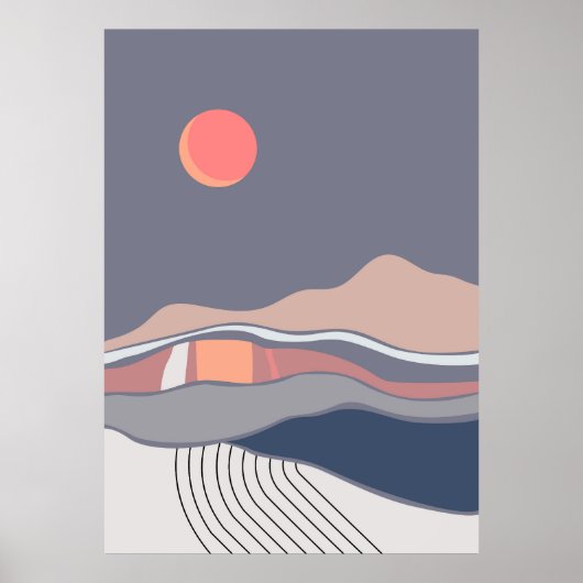 Blauwe landschappen poster (Voorkant)