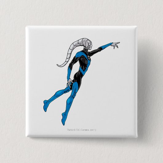 Blauwe lantaarn 10 vierkante button 5,1 cm (Voorkant)