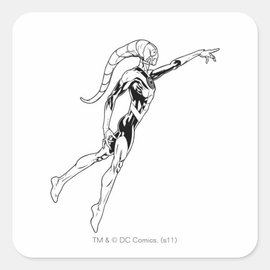 Blauwe lantaarn 11 vierkante sticker (Voorkant)