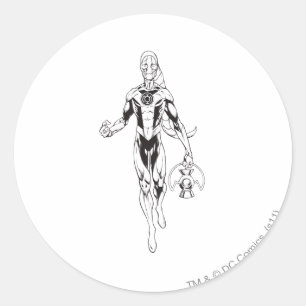 Blauwe lantaarn 6 ronde sticker