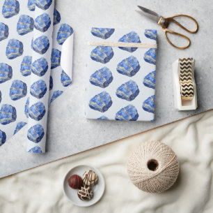 Blauwe Lapis Lazuli Kristallen Verjaardag Cadeaupapier